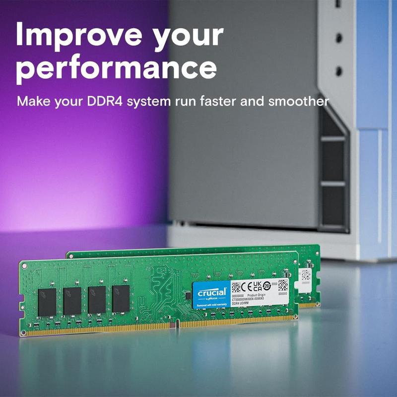Kit de Memória RAM Crucial 8GB (2x4GB) DDR4 2400MHz CL17 para